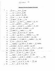 262 balancing chemical equations answer key : Balancing Chemical Equations Worksheet Course Hero