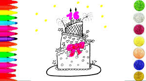 Collection of birthday cake drawing (41) free printable birthday cake coloring page easy simple birthday cake drawing Miascoloringpages On Twitter How To Draw Color Sweet 16 Birthday Cake Glitter Coloring Pages Watch Here Https T Co O9tltj9e0e Via Youtube Sweet16 Https T Co Zhualh4ksa