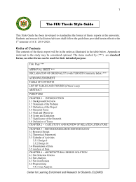 Malcolm theater, up college of law, university of the philippines diliman, quezon city. Feu Thesis Style Guide Revised November 15 2019 Thesis