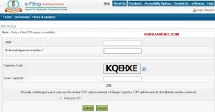 Select income tax return from the drop down and click on submit. How To Check Genuineness Of E Filing Income Tax Returns
