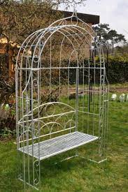 Dandibo rosenbogen mit bank 120852 aus metall 250 cm gartenbank spalier pergola kletterhilfe. Rosenbogen Mit Bank Lovebank Verzinkt