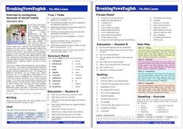 Latest news about politics, economy and finance brought to you by euronews. Breaking News English 2 Page Mini Lesson Exercise