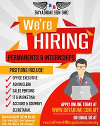 Communication skill must be willing to work in cyberjaya minimum internship period: Internships
