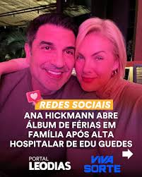 A apresentadora Ana Hickmann, de 44 anos, compartilhou nesta quarta-feira  (23/7) os registros das férias em família, logo após o marido, Edu Guedes,  de 51 anos, receber alta. O apresentador recebeu m