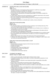 web application developer resume