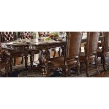Substantial turned legs and a chamfered table edge make this table beautiful as well as functional. Acme Vendome Double Pedestal Dining Table With Two Leaves In Cherry 62000 By Dining Rooms Outlet