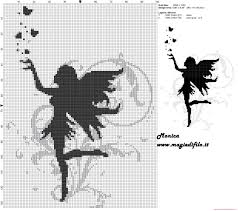 The color of the line indicates the color floss you need to use. Black Fairy Cross Stitch Pattern Free Cross Stitch Patterns Simple Unique Alphabets Baby