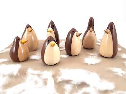 Wooden Penguins Penguin Wood Animals Anniversary Present Etsy Wood Turning Projects Wood Animal Wood Turning