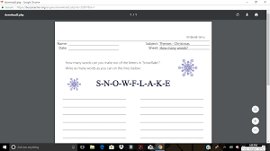 How many words can you make up out of these letters?(20words):e,x,r,c,i,s,h,l,d,n,o,w,a,t,e,n,t,e,l. Snowflake How Many Words