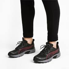 Axis Training Trainers Black High Risk Red Silver Puma Shoes Puma United Kingdom Puma Axis Trainin Womens Running Shoes Pumas Shoes All Black Sneakers