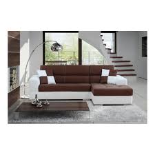 Ainsi, alinea propose plusieurs modèles de canapés en cuirs droits mais également des canapés d'angles convertibles en cuir pour un couchage quotidien ou occasionnel. Chloe Design Canape D Angle Madrid Ii Cuir Pu Et Microfibre Angle Droit Chocolat Et Blanc Canapes Rue Du Commerce