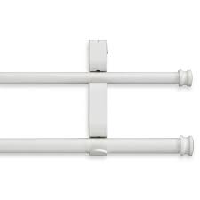 5/8″ core leaf ball double telescoping drapery rod set. Cambria Classic Complete Double Drapery Rod In Satin White Bed Bath Beyond