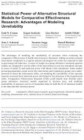 PDF) Statistical Power of Alternative Structural Models for Comparative  Effectiveness Research: Advantages of Modeling Unreliability