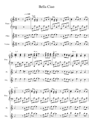 Letras, acordes y tabs para guitarra, bajo y ukulele. Bella Ciao Sheet Music For Piano Violin Flute Mixed Trio Musescore Com