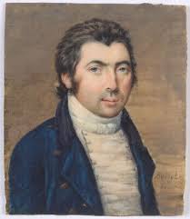 Jean-Frédéric Bosset (1754-1838) "Gentleman in a blue coat", miniature,  1800 (m)