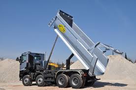 Standard bin tipper dimensions 1100 Meiller Rear Tipper At Home On The Construction Site