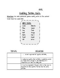 Alexander the great, isn't called great for no reason, as many know, he accomplished a lot in his short lifetime. Cooking Terms Quiz Worksheets Teaching Resources Tpt