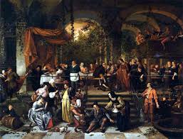 Und wenn er auf einer hochzeit geladen war, dann wollte er natürlich mit diesen menschen feiern und nicht wie ein spießer. Datei Jan Steen Hochzeit Zu Kana Jpg Wikipedia