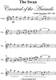 Fingerings and notes/letters indications included, very easy music for beginners. Amazon Com The Swan Carnival Of The Animals Easy Violin Sheet Music Ebook Saint Saens Camille Silvertonalities Kindle Store