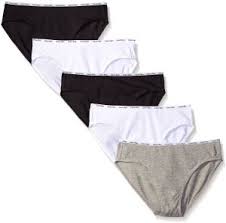 Calvin Klein Womens 5 Pack Cotton Stretch Logo Bikini Black White Grey Heather X Large