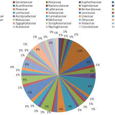 The Pie Chart Showing Percentages Of Dicots Families Of
