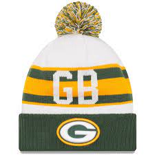 Green Bay Packers New Era Youth Retro Cuffed Knit Hat With Pom White Green Knitted Hats Green Bay Packers Logo Green Bay Packers Hat