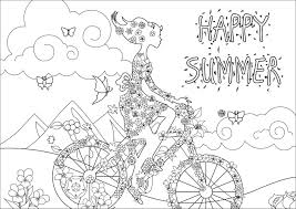 See more ideas about coloring pages, colouring pages, bike drawing. Happy Summer Anti Stress Adult Coloring Pages