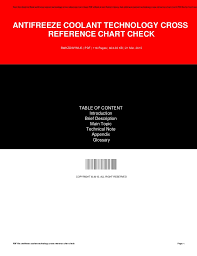 Antifreeze Coolant Technology Cross Reference Chart Check
