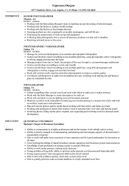Photographer Resume Samples Velvet Jobs