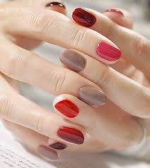 ข บผ วให ด ม ออร า ด วยโทนส แดง ส ชมพ ส ส ม เสร มโทนส ต ดก นด วยส เทาสวย ๆ trendy nail art glitter nail art gel nail art