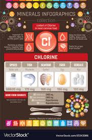 Chlorine Mineral Supplement Rich Food Icons