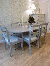 Painted Vintage Dining Table And Chairs Set Vintage Dining Table Dining Table Chairs Dining Room Style