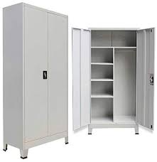 Double door jelly 2 door accent cabinet made from solid rubberwood, this cabinet comes unfinished, which means you can add your own finish to fit in with tall wood storage cabinets with doors and shelves. Amazon Com Zamax 71 Tall Steel Office Locker Cabinet 6 Organizer Compartments Lockable Doors With Clothes Storage Hanging Bar Wardrobe 35 4 X 15 7 X 70 9 W X D X H Gray Kitchen