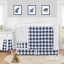 Includes crib bumper, crib sheet, cozy blanket and more imported Amazon Com Sweet Jojo Designs Navy Buffalo Plaid Check Baby Boy Nursery Crib Bedding Set 4 Pieces Blue And White Woodland Rustic Country Farmhouse Lumberjack Baby