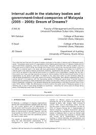 Key regulatory bodies that govern taxation in malaysia. Pdf Internal Audit In The Statutory Bodies And Government Linked Companies Of Malaysia 2005 2008 Dream Of Dreams