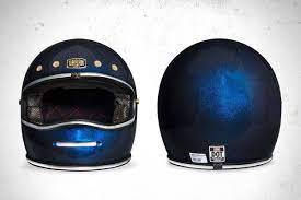 Riding Gear Big Bore Flake Azul Helmet Return Of The Cafe Racers Helmet Riding Gear Cafe Racer Helmet