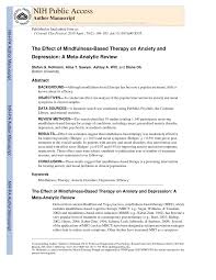 Pdf The Effect Of Mindfulness Based Therapy On Anxiety And Depression A Meta Analytic Review