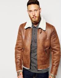 Asos Faux Suede Harrington With Faux Shearling In Tan At Asos Com Leather Jacket Men Faux Shearling Jacket Asos Leather Jacket