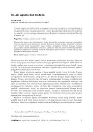Antara dua anggapan tersebut, terdapat fitrah semula jadi manusia yang telah ditentukan. Pdf Relasi Agama Dan Budaya