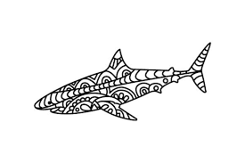Download Shark Mandala Line Art Style For Coloring Book Svg Cut File By Creative Fabrica Crafts Creative Fabrica SVG Cut Files