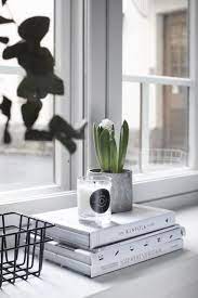 Cement Books Candle Plants Window Modern Simple Decor Window Sill Decor Decor Window Sill Decor Living Room