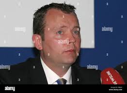 Former Belfast Lord Mayor SDLP Councillor Martin Morgan at a press  conference Belfast Northern Ireland Stock Photo