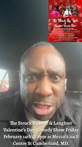 Let’s celebrate love & laughter together at The Struck By Love & Laughter  Valentine’s Day Comedy Show Friday February 14th @ 8pm at Mezzo’s 114 S  Centre St Cumberland, MD. Tickets will be