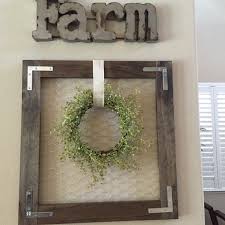 Thicker wire is needed to. Rustic Frame With Chicken Wire Perfect For Any Season Just Add A Wreath Or Han Chicken Fr Chicken Wire Crafts Chicken Wire Frame Rustic Farmhouse Decor