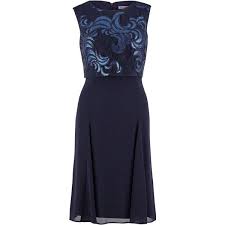 Gina Bacconi Two Tone Sequin And Chiffon Dress Navy 140 Liked On Polyvore Featuring Dresses Embel Maxi Dress Cocktail Godet Dress Chiffon Cocktail Dress