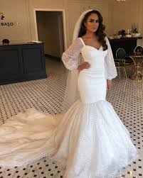A bolder alternative is our cute wedding dress with a high neckline, cap sleeves and a long tulle skirt. Vintage Plus Size Wedding Dresses Arabic Gowns Aso Ebi Sparkly Mermaid Wedding Dress Long Sleeves Cheap Bridal Dress From Mlovely 163 9 Dhgate Com