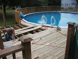 Above Ground Pool Connected To House Deck Google Search Decks Around Pools Above Ground Pool Above Ground Pool Decks