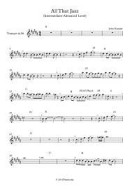 Musescore trumpet collection what's in it: Trumpet Sheet Music Chicago All That Jazz Intermediate Advanced Level Kander John