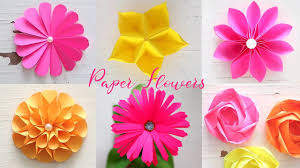 How to make paper flowers. 6 Easy Paper Flowers Flower Making Diy Youtube