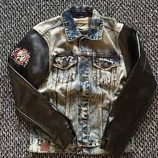 Men Denim Jacket W Leather Arm Denim Jacket Jackets Denim Jacket Men